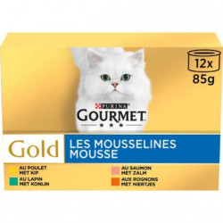 PURINA GOURMET - les Mousselines  Mousse - Pâtée pour chat - 12x85 g Sonico.fr