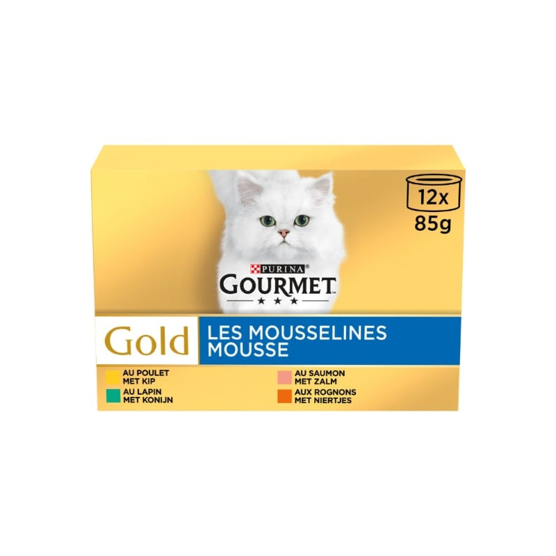 PURINA GOURMET - les Mousselines  Mousse - Pâtée pour chat - 12x85 g Sonico.fr