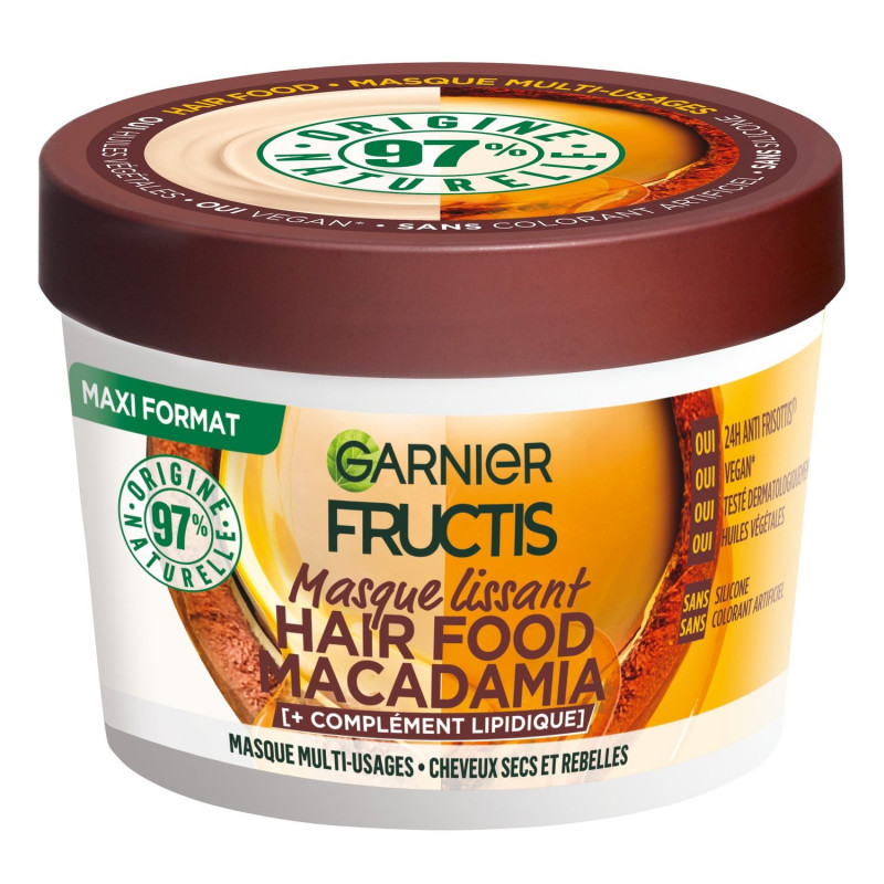 FRUCTIS - Hair Food Macadamia Masque Cheveux Lissant - flacon de 390 ml Sonico.fr