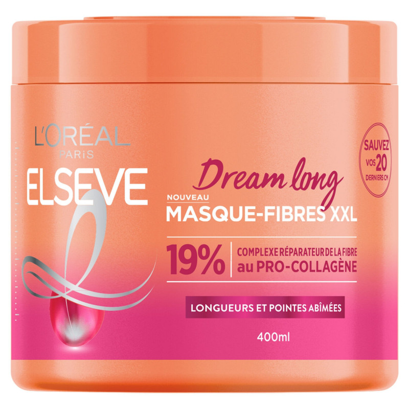 ELSEVE - Dream Long Masque Capillaire Fibres XXL Longueurs Et Pointes Abîmées - pot de 400 ml Sonico.fr
