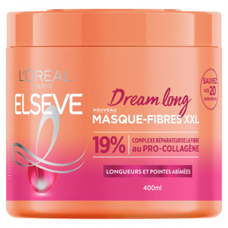 ELSEVE - Dream Long Masque Capillaire Fibres XXL Longueurs Et Pointes Abîmées - pot de 400 ml Sonico.fr