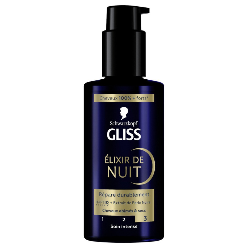 SCHWARZKOPF - GLISS Elixir de Nuit Répare Durablement pour Cheveux Secs et Abîmés Soin Intense - pot de 100 ml Sonico.fr