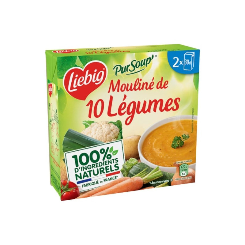 LIEBIG - Pursoup Velouté 10 Légumes - paquet de 2 briques de 30 cl Sonico.fr