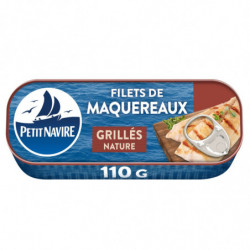 PETIT NAVIRE - Filet de Maquereaux Grillés Nature - boite de 110 g Sonico.fr