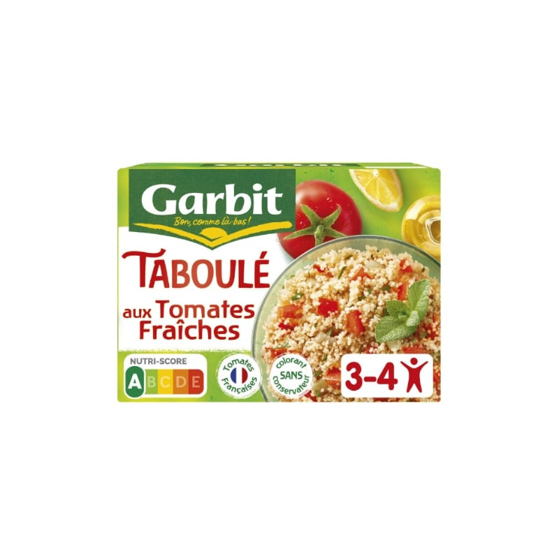 GARBIT - Taboulé Aux Dés De Tomates Fraiches Citron Et Huile D'Olive - boîte de 525 g Sonico.fr