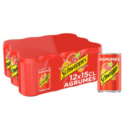 SCHWEPPES - Soda saveur Agrumes - pack de 12 canettes de 15 cl Sonico.fr