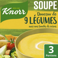 KNORR - Douceur de 9 Légumes avec une Touche de Crème Soupe déshydratée - sachet de 84 g Sonico.fr