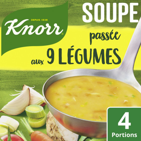 KNORR -Soupe passée aux 9 Légumes Soupe déshydratée - sachet de 105 g Sonico.fr