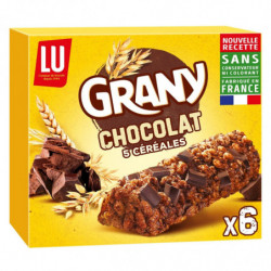 LU - Grany Chocolat 5 céréales Barres de céréales - boîte de 6 barres - 125 g Sonico.fr