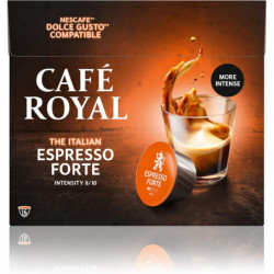 CAFE ROYAL - Espresso Forte Café Compatibles Dolce Gusto - boite de 16 capsules Sonico.fr