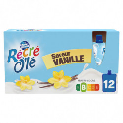 MONT BLANC - Récré O'lé Crème dessert saveur Vanille - paquet de 12 gourdes de 85 g Sonico.fr