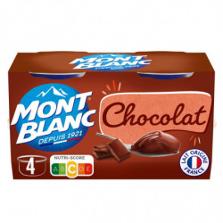 MONT BLANC - Crème Dessert Chocolat  - paquet de 4 pots de 125 g Sonico.fr