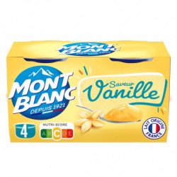 MONT BLANC - Crème Dessert Vanille - paquet de 4 pots de 125 g Sonico.fr