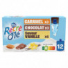 MONT BLANC - Récré O'lé Crème dessert assortiment Caramel Chocolat Vanille - paquet de 12 gourdes de 85 g Sonico.fr