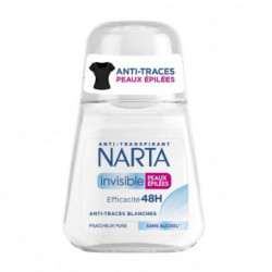 NARTA - Invisible Déodorant Anti-Traces Peaux Epilées 48h - roll on de 50 ml Sonico.fr