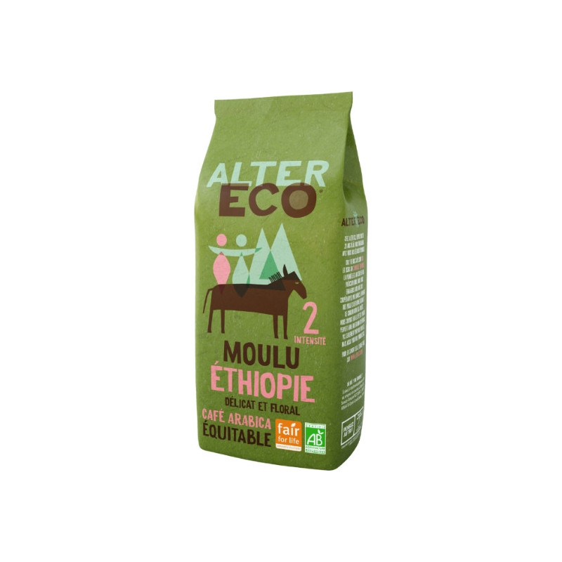 ALTER ECO - Ethiopie Café moulu pur arabica bio - paquet de 260 g Sonico.fr