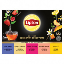LIPTON - Thé noir parfumés Coffret Collection Découverte - boite de 50 sachets Sonico.fr