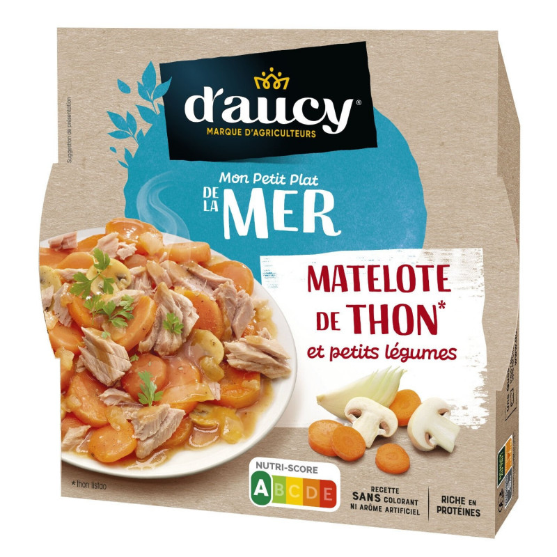 D'AUCY - Matelote Thon Légumes Barquette Micro Ondable Plat Cuisiné - barquette de 300 g Sonico.fr