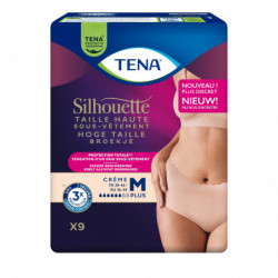 TENA - Silhouette Taille M Plus Taille haute Crème Fuites Urinaires - paquet de 9 Culottes Sonico.fr