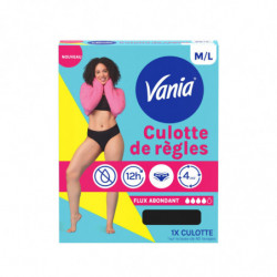 VANIA - Culotte de Règles Noire Taille M/L - une culotte Sonico.fr