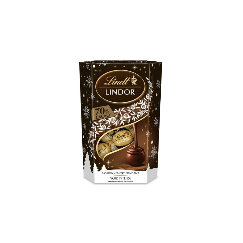 LINDT - Lindor Bouchées de chocolat Noir 70% - boite de 200 g Sonico.fr