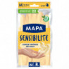 MAPA - Gants de ménage Sensibilité Latex Satiné Taille M - paquet de une paire de gants Sonico.fr
