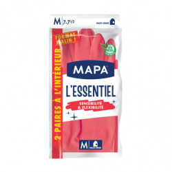 MAPA - Essentiel Taille M Gants de ménage - paquet de 2 paires de gants Sonico.fr