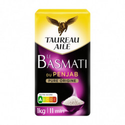 TAUREAU AILE - Riz basmati du Penjab 11 min - paquet de 1 kg Sonico.fr