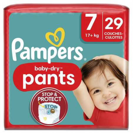 PAMPERS - Baby-Dry Pants Taille 7 17Kg+ Couches-Culottes - paquet de 29 couches Sonico.fr