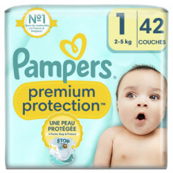 PAMPERS - Premium Protection New Baby - Couches taille 1 (2-5 kg) - 42 couches Sonico.fr