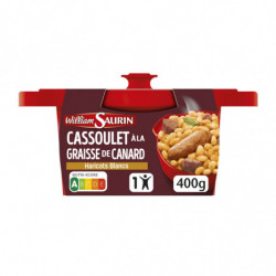 WILLIAM SAURIN - Cassoulet de Porc à la Graisse Canard Haricots Blanc Plat cuisiné - Cocotte de 400 g Sonico.fr