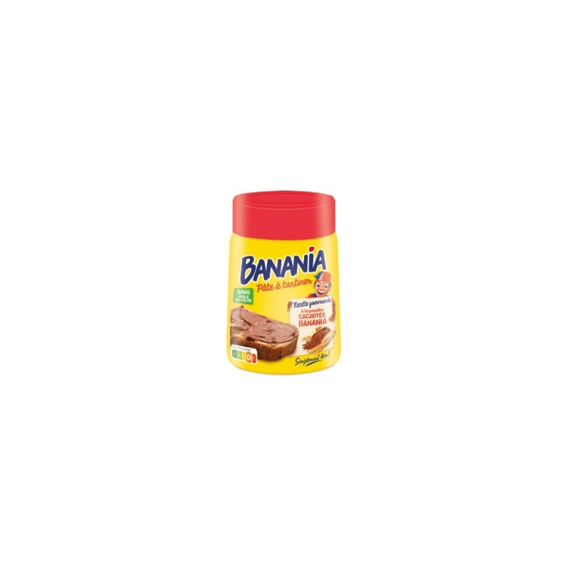 BANANIA - Pâte à tartiner cacaotée - pot de 400 g Sonico.fr