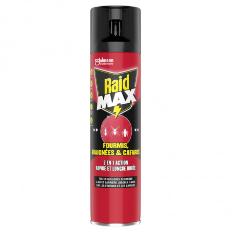 RAID - Max Insecticide Fourmis Araignées Cafards - spray de 400 ml Sonico.fr
