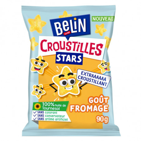 BELIN - Croustilles Stars gout Fromage Biscuits apéritifs - sachet de 90 g Sonico.fr