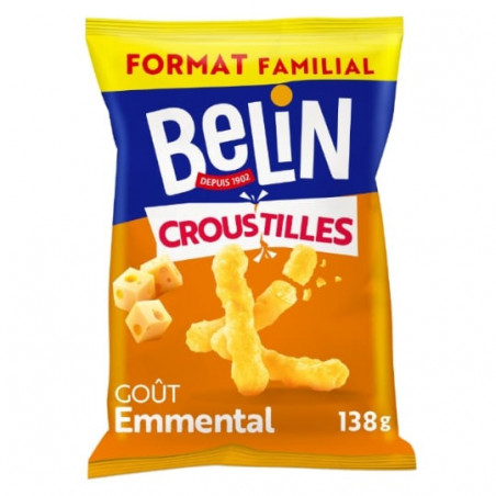 BELIN - Croustilles Biscuits apéritifs goût emmental - sachet de 138 g Sonico.fr