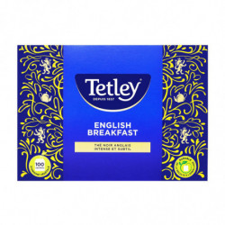 TETLEY - Thé noir English Breakfast - boite de 100 sachets - 200 g Sonico.fr