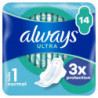 ALWAYS - Ultra Normal Avec Ailettes Taille 1 - paquet de 14 serviettes hygiéniques Sonico.fr