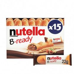 NUTELLA - B-READY Gaufrettes fourrées pâte à tartiner - boite de 15 gaufrettes - 330 g Sonico.fr