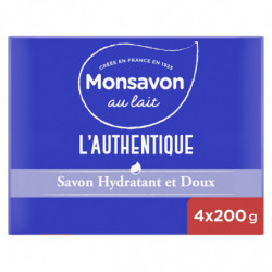 MONSAVON - Savon au lait - paquet de 4 savons de 200 g Sonico.fr