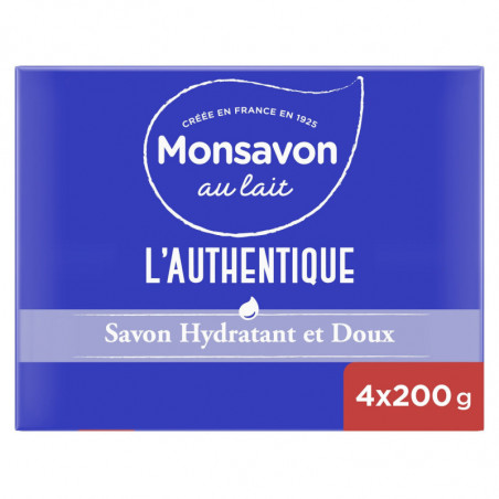 MONSAVON - Savon au lait - paquet de 4 savons de 200 g Sonico.fr