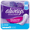 ALWAYS - Discreet Long 5 gouttes Fuites Urinaires - paquet de 10 Serviettes Hygièniques Sonico.fr