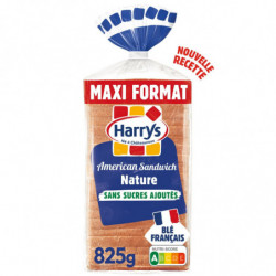 HARRYS -  American Sandwich Pain De Mie Nature sans sucres ajoutés - paquet de 825 g Sonico.fr