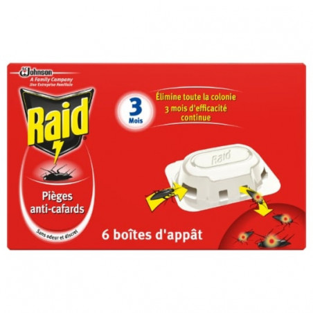 RAID - Pièges anti-cafards - boite de 6 pièges Sonico.fr
