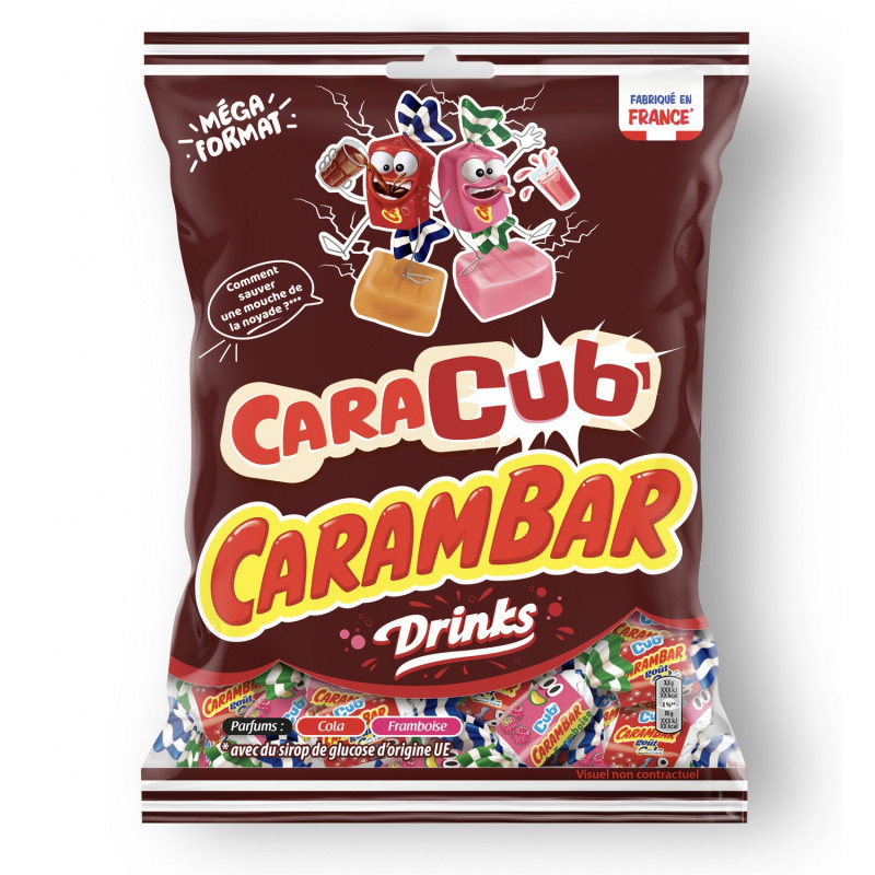 CARAMBAR - CaraCub Drinks Bonbons - sachet de 400 g Sonico.fr