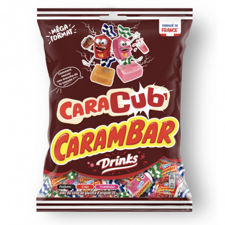 CARAMBAR - CaraCub Drinks Bonbons - sachet de 400 g Sonico.fr