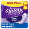 ALWAYS - Discreet Long Plus 6 gouttes Serviettes incontinence - Paquet de 16 serviettes Sonico.fr