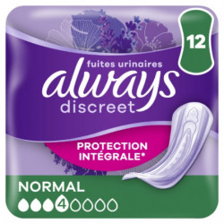 ALWAYS - Discreet Normal 4 gouttes Serviette Incontinence - paquet de 24 serviettes Sonico.fr