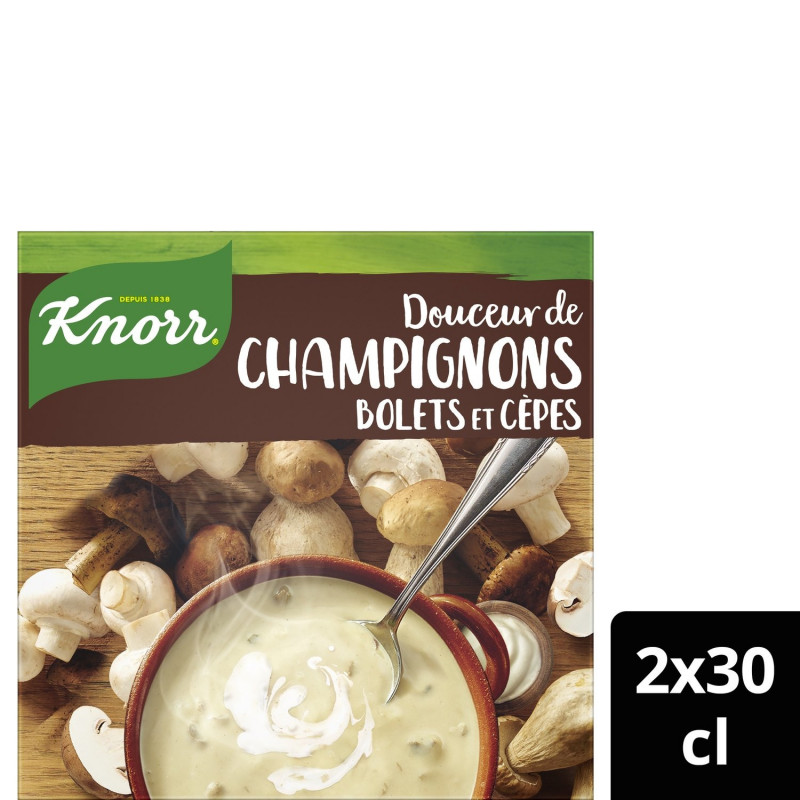 KNORR - Soupe Douceur Champignons Bolets et Cèpes - pack de 2 briques de 30 cl Sonico.fr