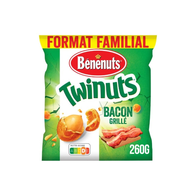 BENENUTS - Twinuts Bacon Grillé - paquet de 260 g Sonico.fr