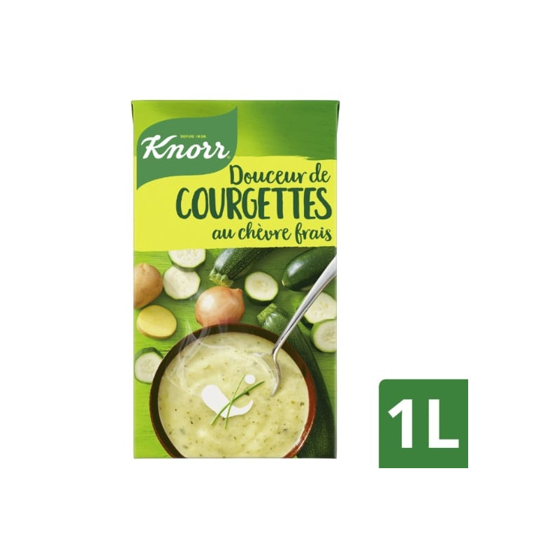 KNORR - Soupe Douceur de Courgettes au Chèvre Frais - brique de 1 l Sonico.fr